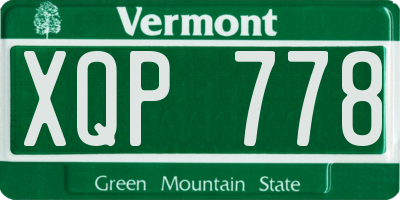 VT license plate XQP778