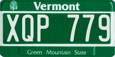 VT license plate XQP779