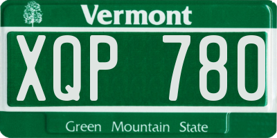 VT license plate XQP780
