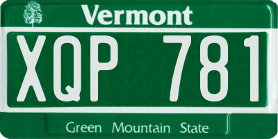 VT license plate XQP781