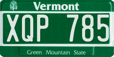 VT license plate XQP785