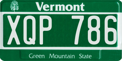 VT license plate XQP786