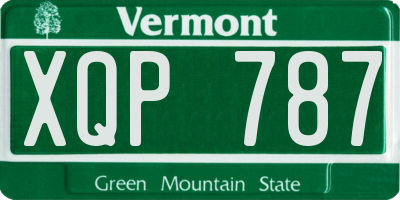 VT license plate XQP787