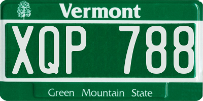 VT license plate XQP788
