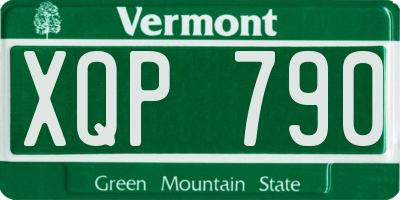 VT license plate XQP790