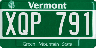 VT license plate XQP791