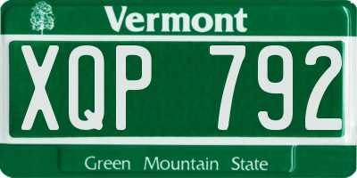 VT license plate XQP792