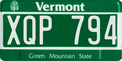 VT license plate XQP794