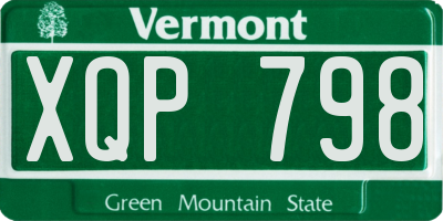 VT license plate XQP798