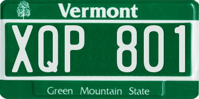 VT license plate XQP801