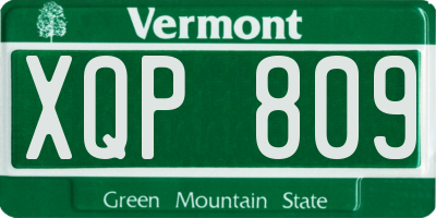 VT license plate XQP809