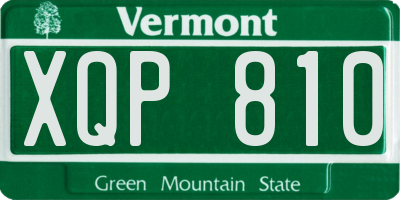 VT license plate XQP810