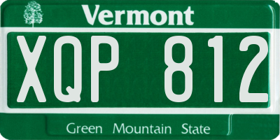 VT license plate XQP812