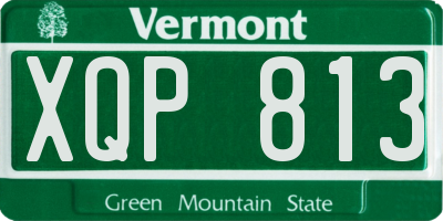 VT license plate XQP813