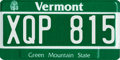 VT license plate XQP815