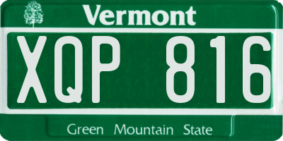 VT license plate XQP816