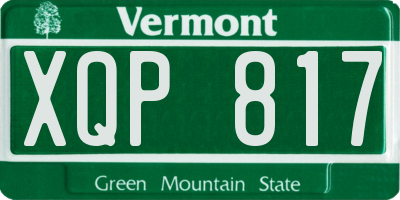 VT license plate XQP817