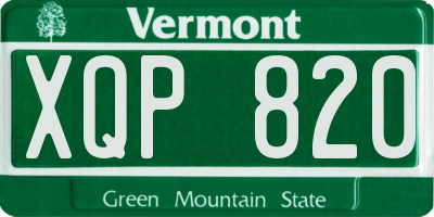 VT license plate XQP820