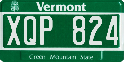 VT license plate XQP824