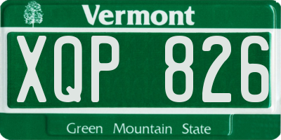 VT license plate XQP826