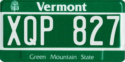 VT license plate XQP827