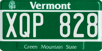 VT license plate XQP828