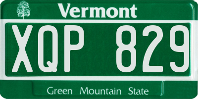 VT license plate XQP829
