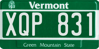 VT license plate XQP831