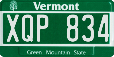 VT license plate XQP834