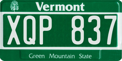 VT license plate XQP837