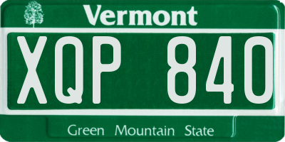 VT license plate XQP840