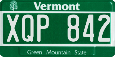 VT license plate XQP842