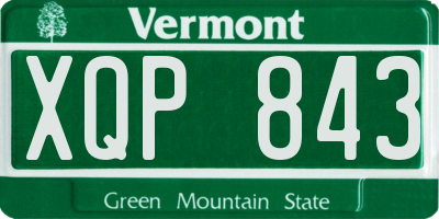 VT license plate XQP843