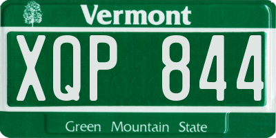 VT license plate XQP844