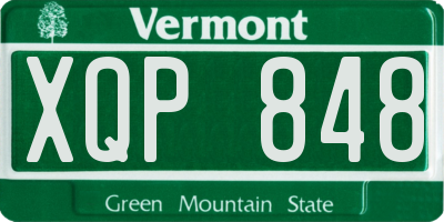 VT license plate XQP848