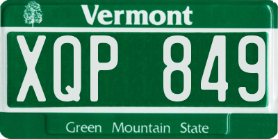 VT license plate XQP849