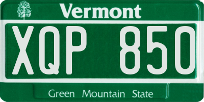 VT license plate XQP850