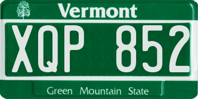 VT license plate XQP852