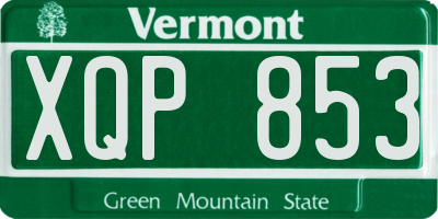 VT license plate XQP853