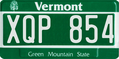 VT license plate XQP854