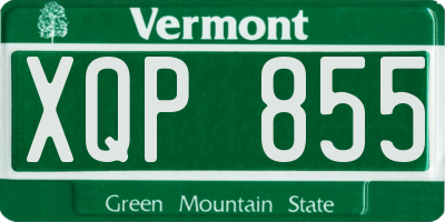 VT license plate XQP855