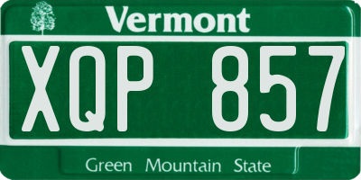 VT license plate XQP857