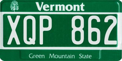 VT license plate XQP862