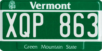 VT license plate XQP863