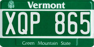 VT license plate XQP865