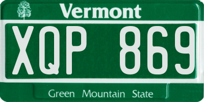 VT license plate XQP869