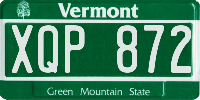 VT license plate XQP872