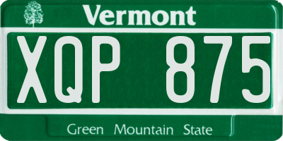 VT license plate XQP875