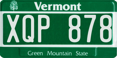 VT license plate XQP878
