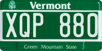 VT license plate XQP880